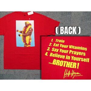 Ripple Junction x WWE Hulk Hogan "Checklist" red t-shirt sz XL wwf hulkamania